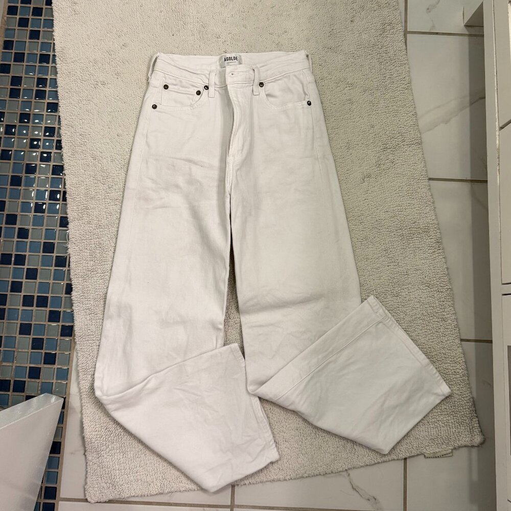 Agolde white striaght leg jean